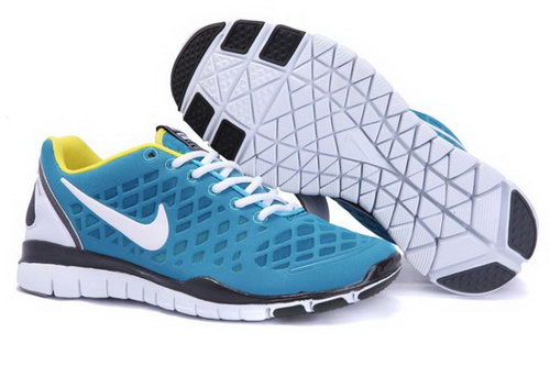 2012 Nike Free Run Tr Fit Men Shoes Blue White Cheap